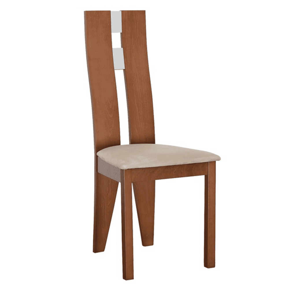 KONDELA Drevená stolička, čerešňa / látka béžová, BONA NEW
